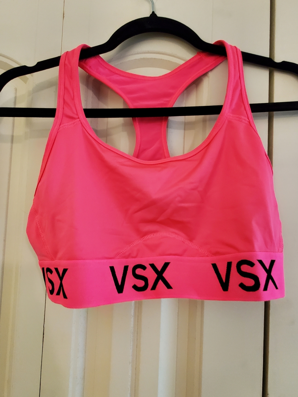 VSX Victoria's Secret Hot Pink Racerback Sports Bra with Logo Band